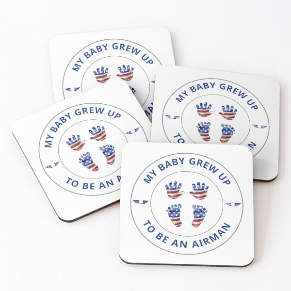 Item preview, Blue Star Mother Air Force My Baby Grew Up To Be An Airman  - American Flag Handprint Footprint America 250 designed and sold by bluestarmerch.