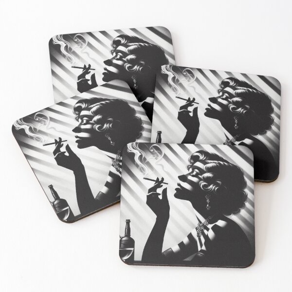Item preview, Woman smoking in the shadows designed and sold by MASUKAZA.