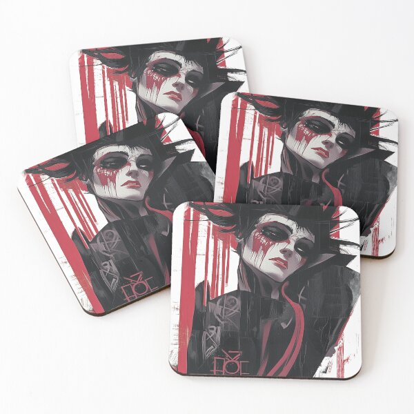 Item preview, Red, Black & Dark. Paint splatter character. designed and sold by Shoot-The-Moon.