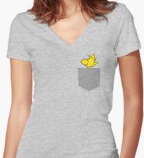 Woodstock in Pocket Sleeve Women's Fitted V-Neck T-Shirt