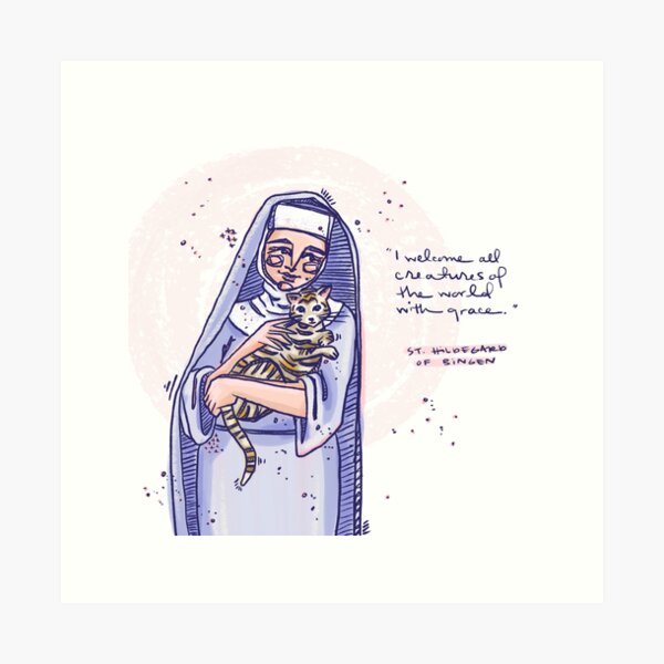 Item preview, st. hildegard of bingen: welcome all creatures designed and sold by dimsdoodles.
