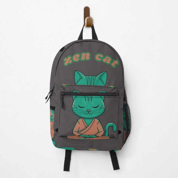 Item preview, Zen Green Cat – Peace, Meditation and Harmony designed and sold by Vivid Art Zone.