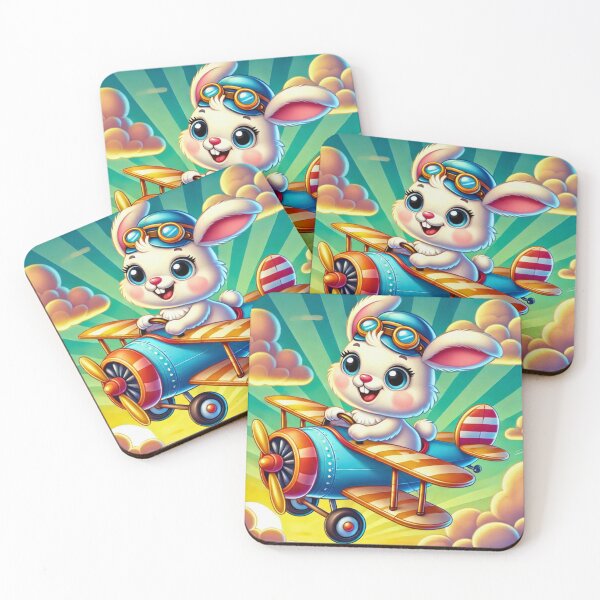 Item preview, A cheerful bunny flies a plane designed and sold by Azazel77.