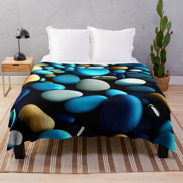 Item preview, Abstract 3d Pattern of blue Beach Pebbles designed and sold by PeggyMacStudio.