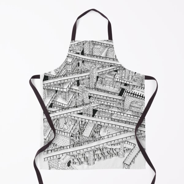 Item preview, layered, city dreamscape in pen and ink  designed and sold by EdwardGeorgeArt.