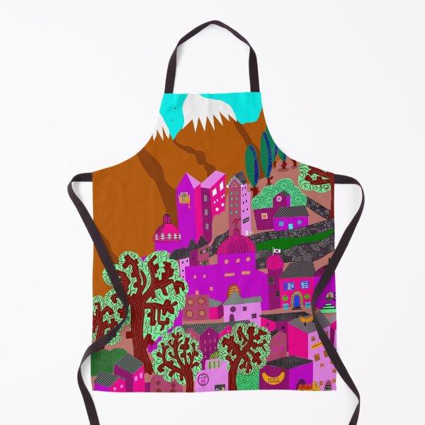 Item preview, Pink Mountain Village Naive Art designed and sold by emmafifield.