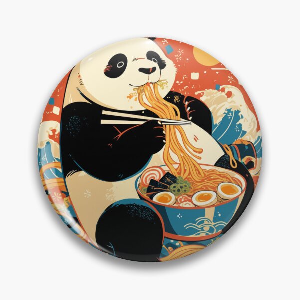 Item preview, Panda eating bowl of spicy beef ramen noodles designed and sold by Nightarcade.
