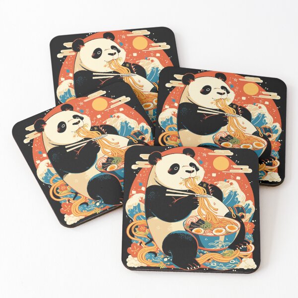 Item preview, Panda eating bowl of spicy beef ramen noodles designed and sold by Nightarcade.