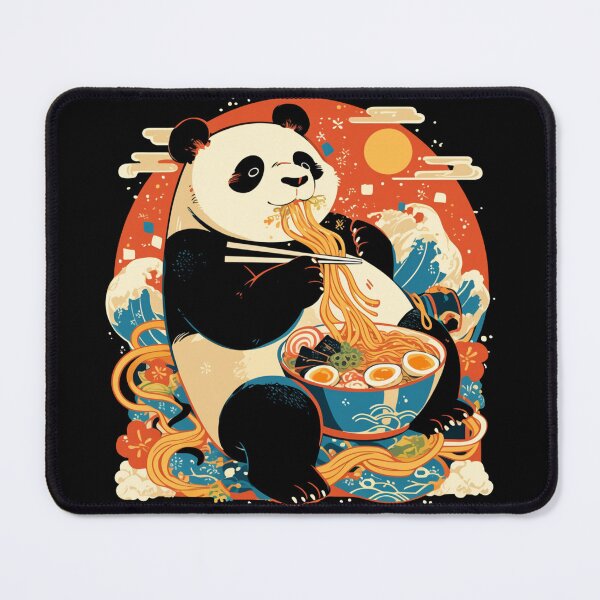 Item preview, Panda eating bowl of spicy beef ramen noodles designed and sold by Nightarcade.