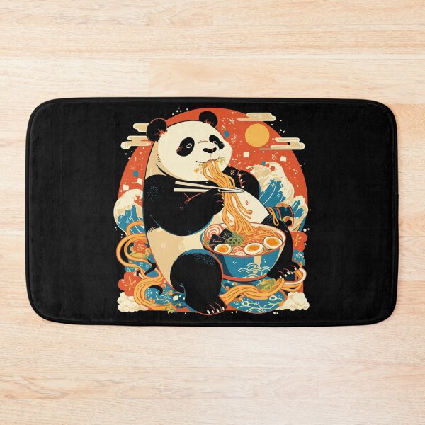 Item preview, Panda eating bowl of spicy beef ramen noodles designed and sold by Nightarcade.
