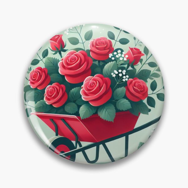Item preview, Romantic Valentine's Day Wheelbarrow with Red Roses designed and sold by Thanabordee.