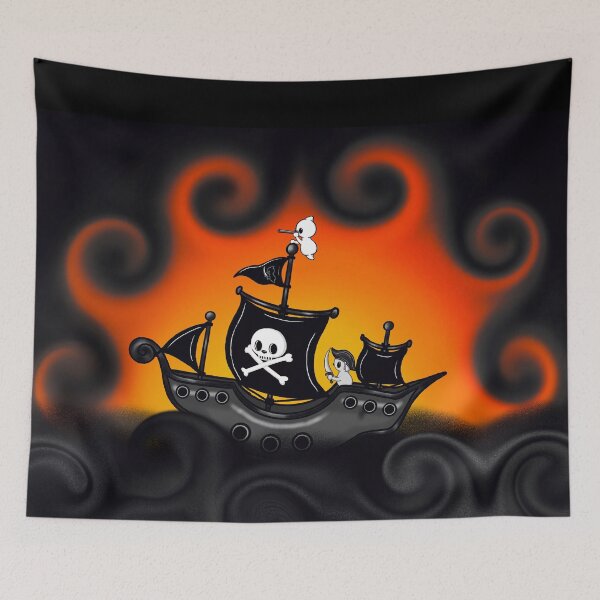 Item preview, pirate ghostship with cute ghosts designed and sold by Pezi-Creation.