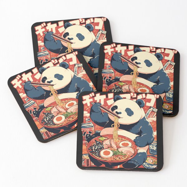 Item preview, Funny Panda eating bowl of spicy beef ramen noodles designed and sold by Nightarcade.