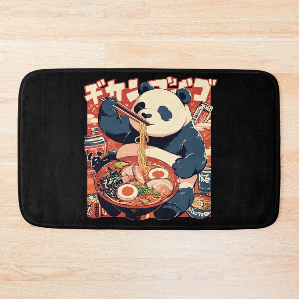 Item preview, Funny Panda eating bowl of spicy beef ramen noodles designed and sold by Nightarcade.