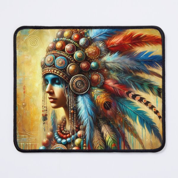 Item preview, Vibrant Feathered Headdress Art designed and sold by inkNext.