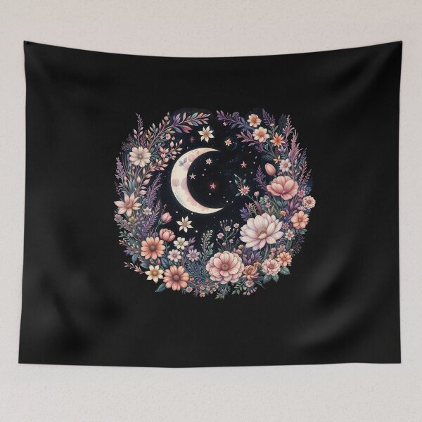 Item preview, Floral Aesthetic cottagecoreChic Boho Moon Phases luna,Vintage Moon Flowers Astrology Celestial boho aesthetics and Moon Astrology Lovers designed and sold by Collagedream.