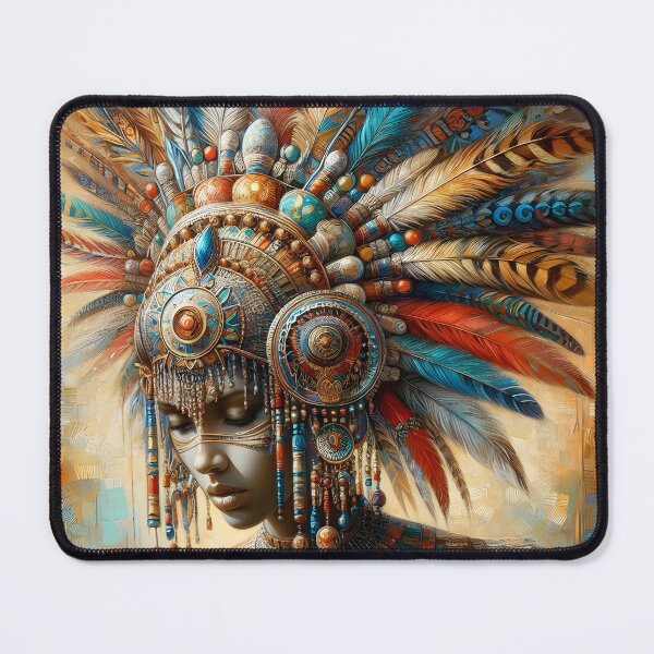 Item preview, Ornate Feathered Headdress Cultural Art designed and sold by inkNext.
