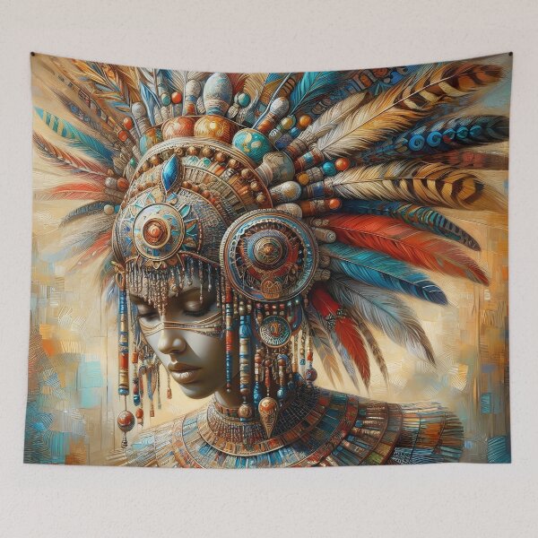 Item preview, Ornate Feathered Headdress Cultural Art designed and sold by inkNext.