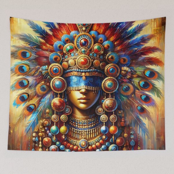 Item preview, Vibrant Feathered Headdress with Beads designed and sold by inkNext.