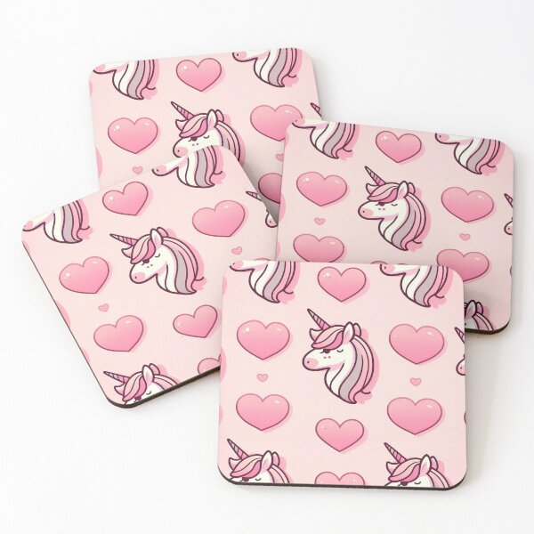 Item preview, Cute Unicorn and Hearts Pattern designed and sold by Furbulous Faces.