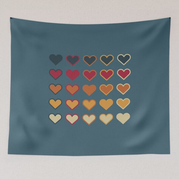 Item preview, Retro Hearts Vintage Colors designed and sold by TheSassyNoble.