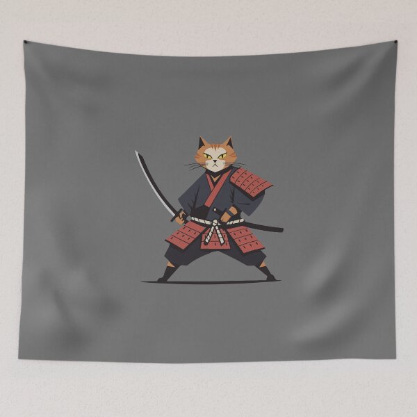Item preview, japanese samurai style cat designed and sold by wi geon.