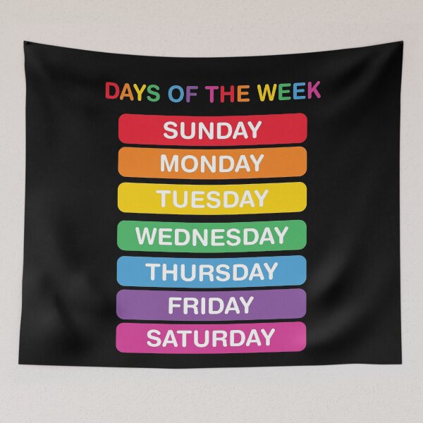 Item preview, Days of the Week nursery poster designed and sold by BuxomBabe21.