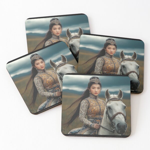 Item preview, Regal Mongolian Warrior on Horseback designed and sold by ArtVibeCo.