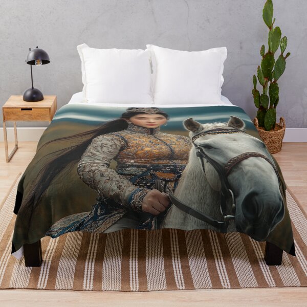 Item preview, Regal Mongolian Warrior on Horseback designed and sold by ArtVibeCo.