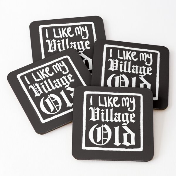 Item preview, I Like My Village OLD (white design on black background) designed and sold by OldVillageMerch.