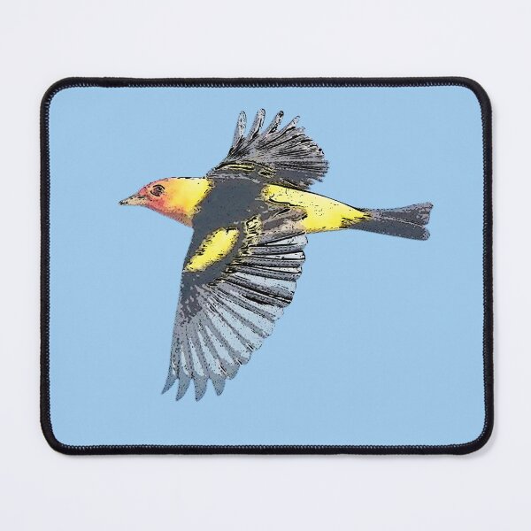 Item preview, Western Tanager Flying Black Alternate Design  designed and sold by designsasstultd.