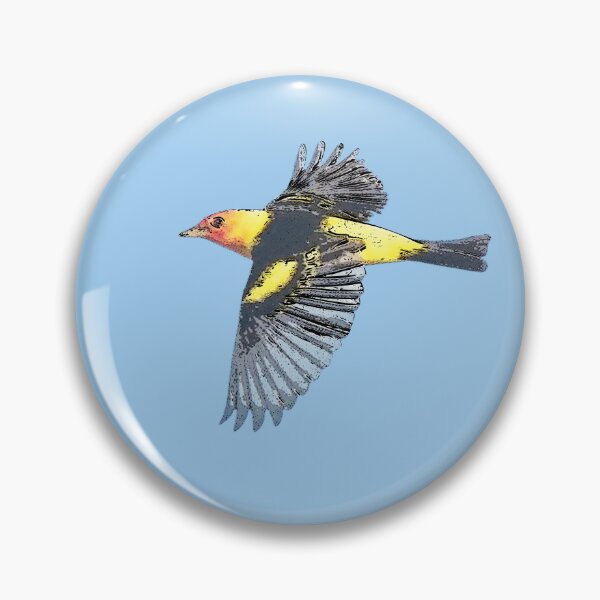Item preview, Western Tanager Flying Black Alternate Design  designed and sold by designsasstultd.