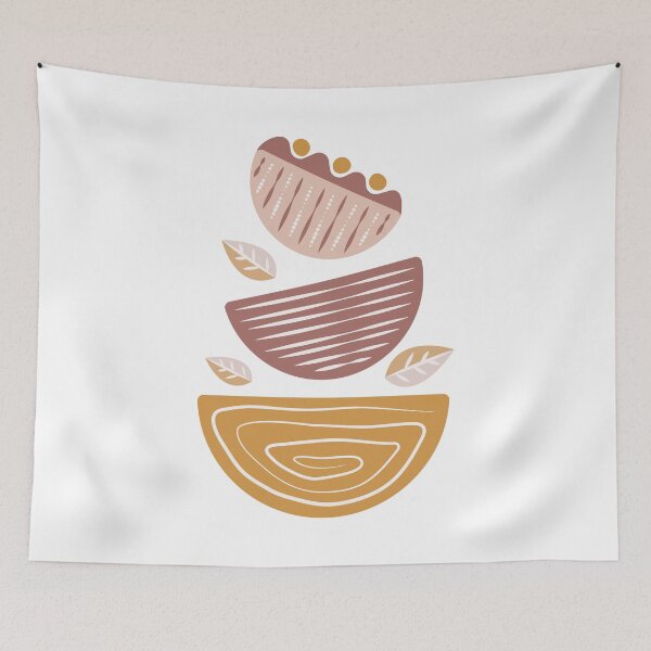 Item preview, Three semicircle abstract tower, boho poster designed and sold by OM-lova.