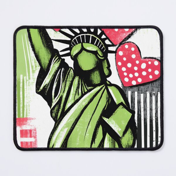 Item preview, Liberty Paving the Way for Love - A Bold Reimagining of the Statue of Liberty Surrounded by Hearts Generative AI Art designed and sold by OlfactoART Studio.