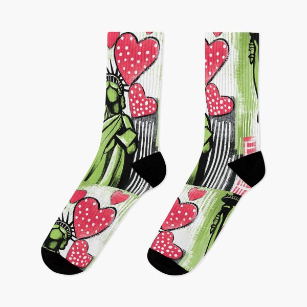 Item preview, Liberty Paving the Way for Love - A Bold Reimagining of the Statue of Liberty Surrounded by Hearts Generative AI Art designed and sold by OlfactoART Studio.