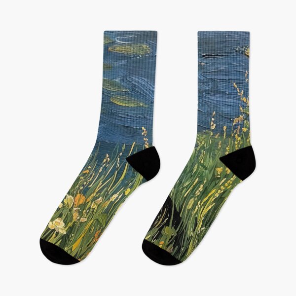 Item preview, Cat in a Meadow by the Lake, Embraced by Wildflowers designed and sold by regnumsaturni.