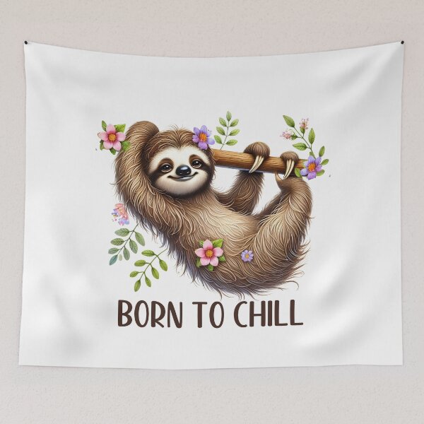 Item preview, Cute Born to Chill Sloth designed and sold by HappyLifeCreate.