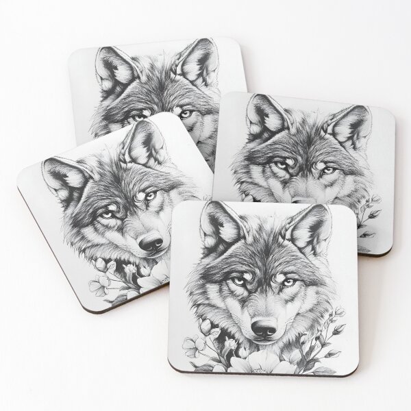 Item preview, Realistic Wolf pencil drawing  designed and sold by Pencil-Art.