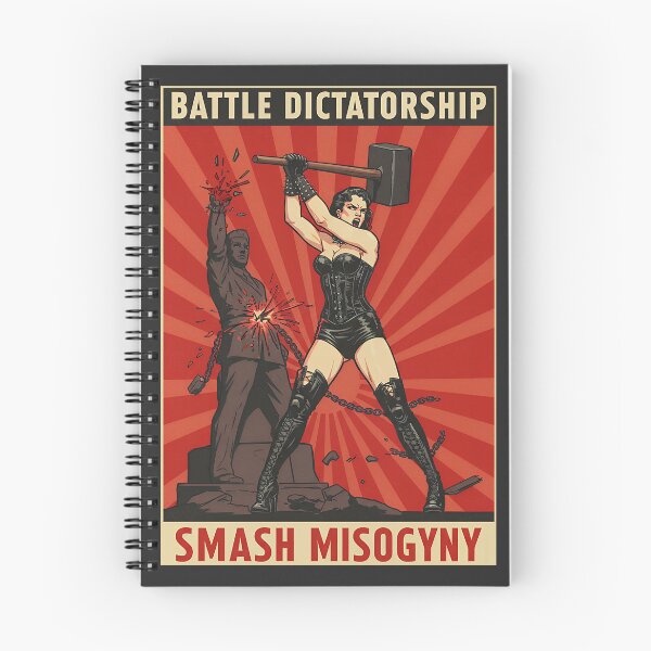 Item preview, Battle Dictatorship, Smash Misogyny: BDSM feminist illustration in retro style like vintage Soviet propaganda designed and sold by Dollycat Industries.
