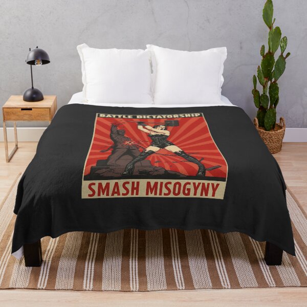 Item preview, Battle Dictatorship, Smash Misogyny: BDSM feminist illustration in retro style like vintage Soviet propaganda designed and sold by Dollycat Industries.