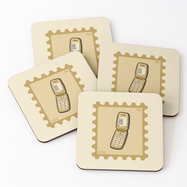 Item preview, Yellow Flip Phone [stamp] designed and sold by VeritaDoodles.