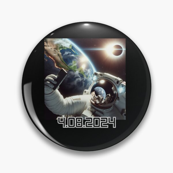 Item preview, 2024 Solar Eclipse Astronaut Selfie – 4.08.2024 Space Art designed and sold by Teacher2Nerds.