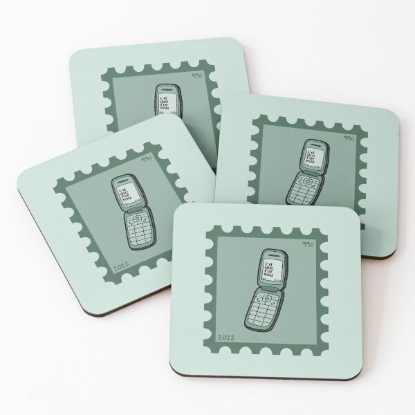 Item preview, Green Flip Phone [stamp] designed and sold by VeritaDoodles.