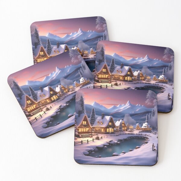 Item preview, Serene Winter Village Landscape designed and sold by Abdu  Innovations.