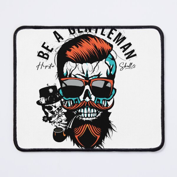 Item preview, be a gentleman skull hipster skull bearded designed and sold by Achille3777.