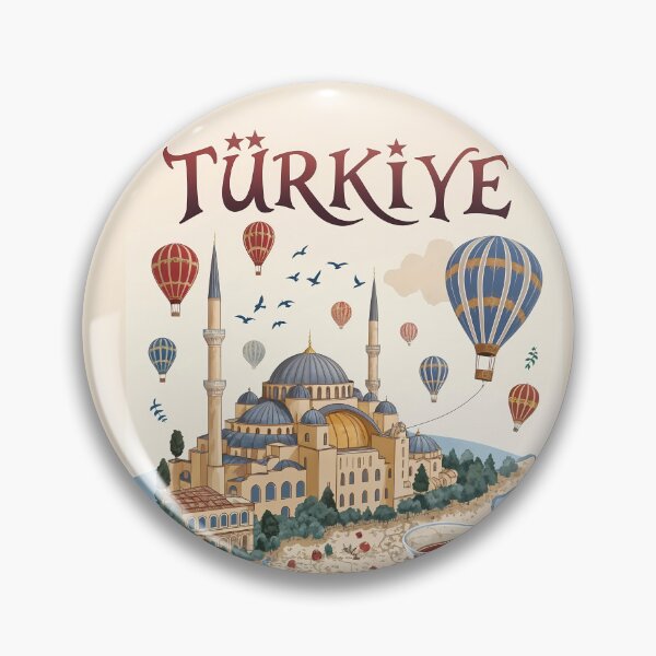 Item preview, Türkiye Travel Poster - Iconic Landmarks, Hot Air Balloons, and Traditional Tea designed and sold by Witsprings.