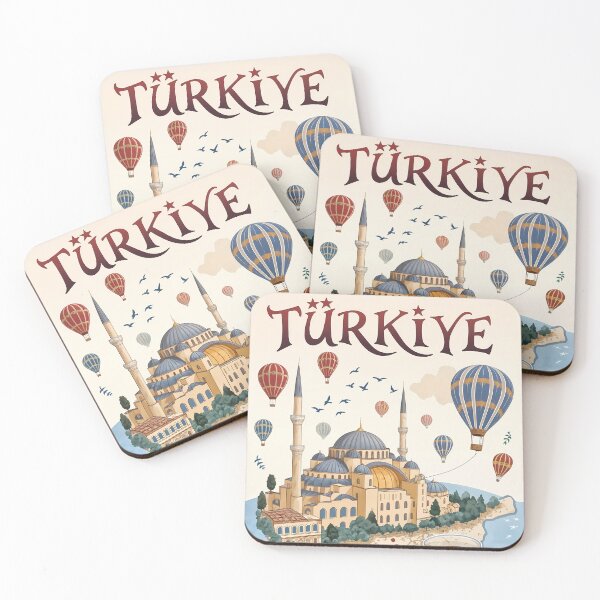 Item preview, Türkiye Travel Poster - Iconic Landmarks, Hot Air Balloons, and Traditional Tea designed and sold by Witsprings.