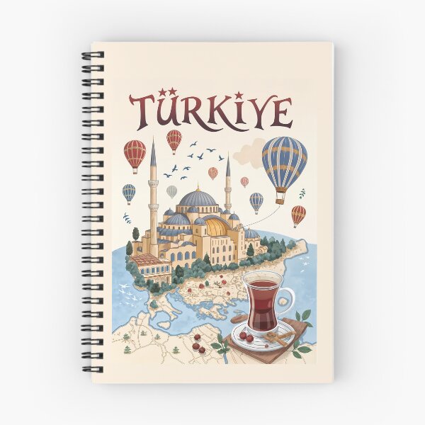 Item preview, Türkiye Travel Poster - Iconic Landmarks, Hot Air Balloons, and Traditional Tea designed and sold by Witsprings.