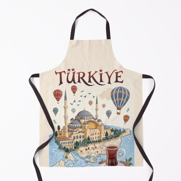 Item preview, Türkiye Travel Poster - Iconic Landmarks, Hot Air Balloons, and Traditional Tea designed and sold by Witsprings.
