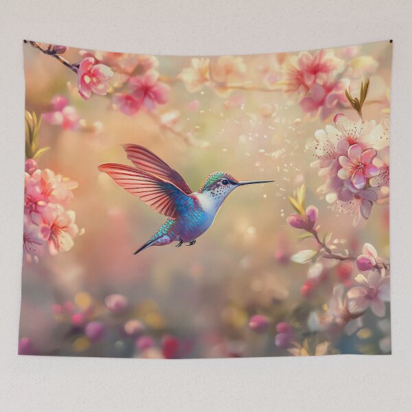 Item preview, Enchanting Hummingbird and Spring Blossoms  designed and sold by MargaretWiktor.